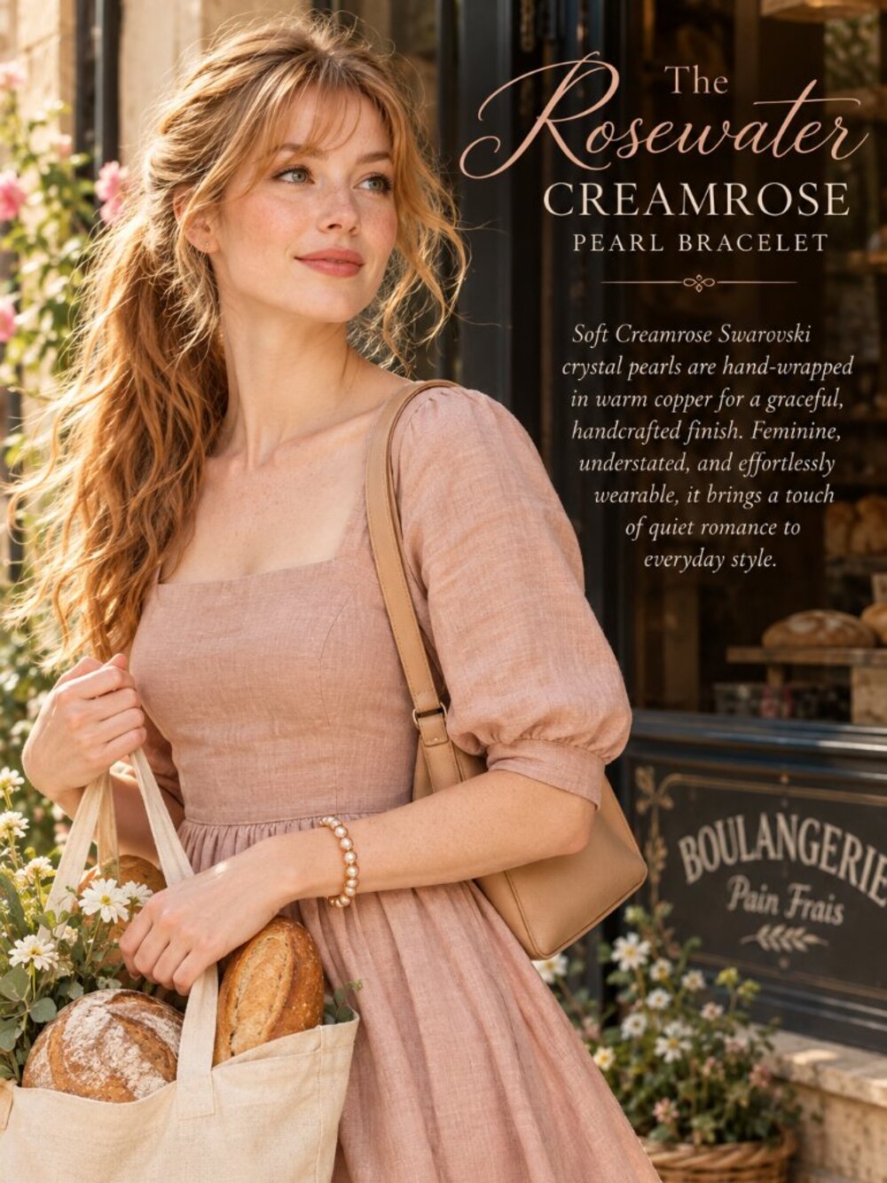 The Rosewater Creamrose Pearl Bracelet